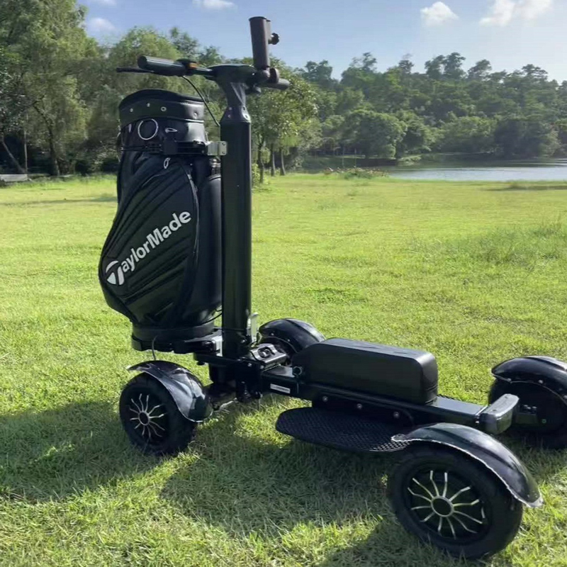 Compact Electric Golf Scooter 4 Wheel Design with Comfortable Riding Platform and Storage Space - Image 6