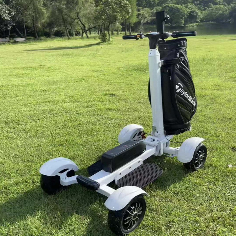 Compact Electric Golf Scooter 4 Wheel Design with Comfortable Riding Platform and Storage Space - Image 5