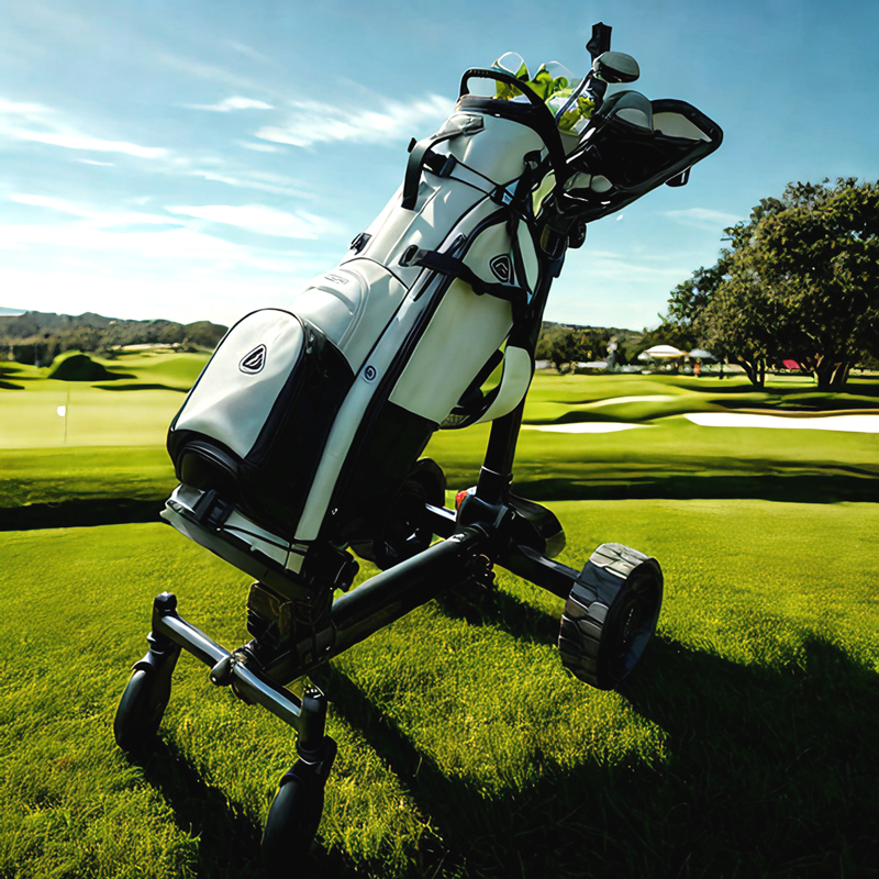 Lightweight Folding Golf Push Cart Remote Control Electric Golf Push Trolley, Motorized Golf Caddy for Easy Course Walking - Image 4
