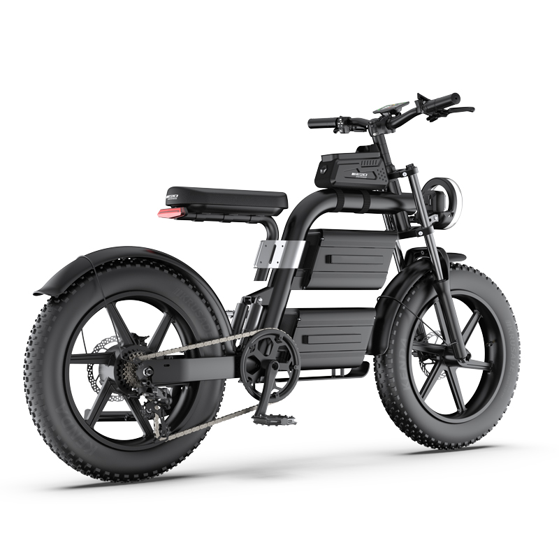 Ebike Retro Fat Bike Motor Style Fat Tire Ebike with Front LED Headlight for Outside Sport