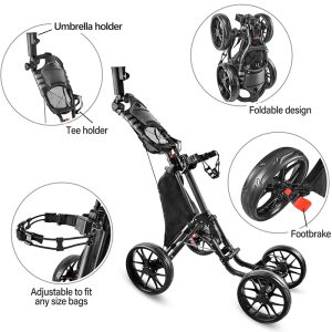 4 wheel golf trolley