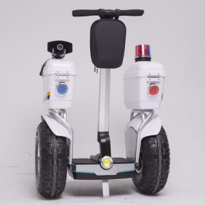 Commercial Security Patrol Scooter, Electric Personal Transporter with Storage Compartments and All Terrain Tires