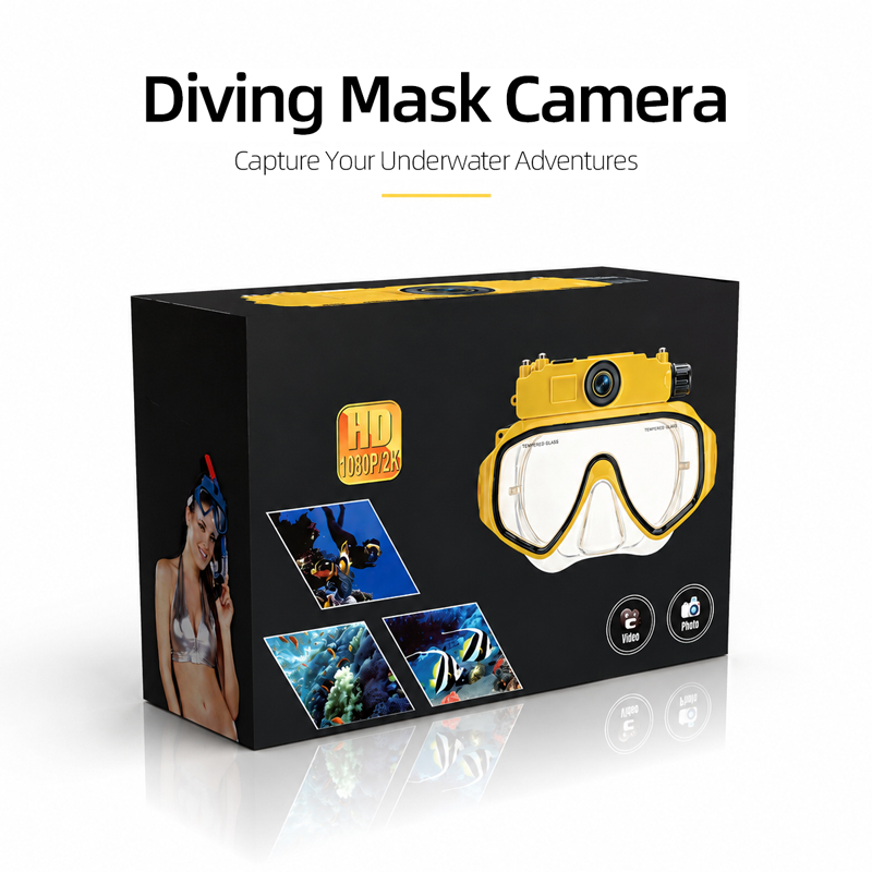 color box of diving mask camera
